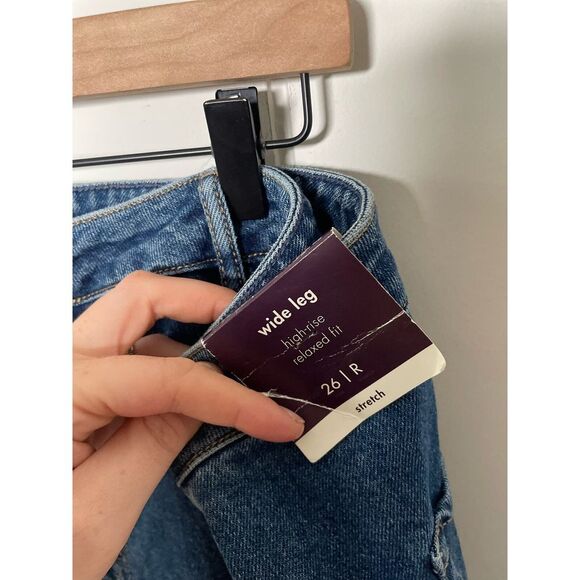 Ava & Viv High Rise Relaxed Fit Wide Leg Jeans Plus Size 26 Denim - Picture 11 of 14